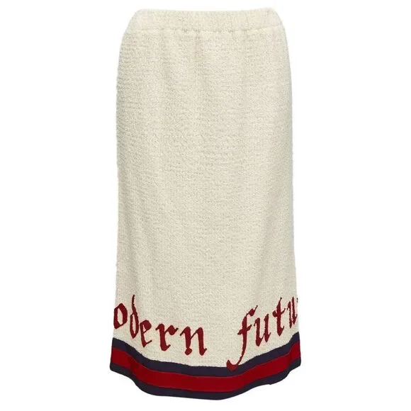 Gucci Cotton Boucle Webbing Midi Skirt