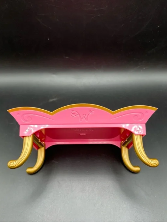 American Girl 2023 Pink Doll Serving Tray Table Gold Foldable Legs “W” Initial