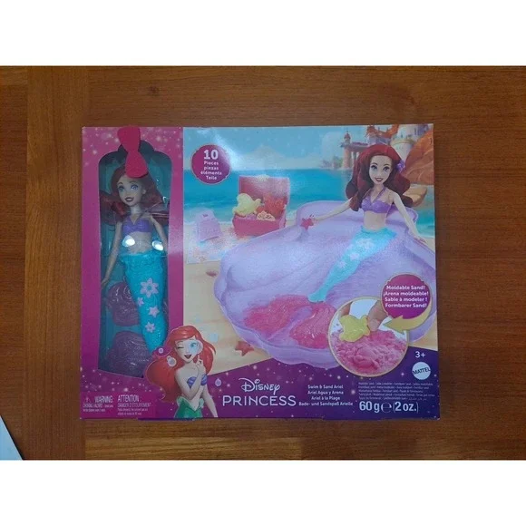NIB‎ Mattel Disney Princess Ariel Mermaid Doll & Swim And Moldable Sand HWB39