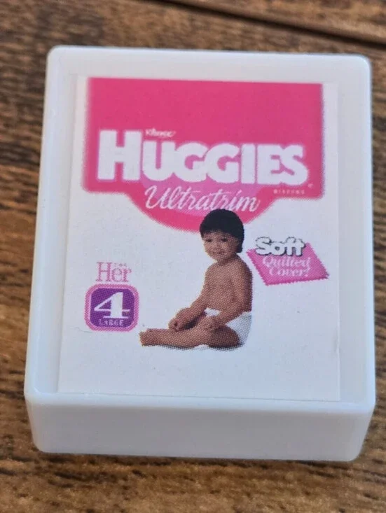 Vintage 1996 Barbie Huggies Baby Diaper Toy Dollhouse