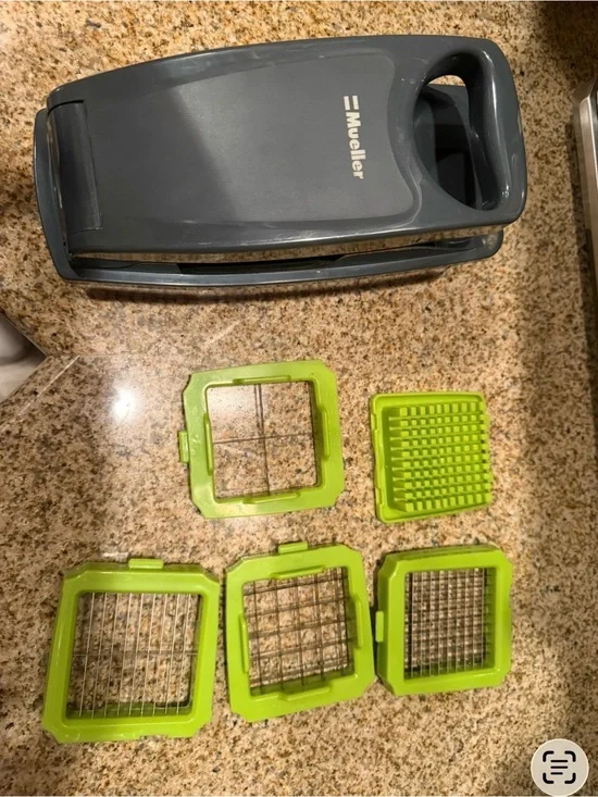 Mueller Gray and Green Vegetable Cutter with Interchangeable Blades