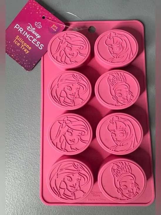 Disney Pink Princess Silicone Mold Tray with Character Faces
