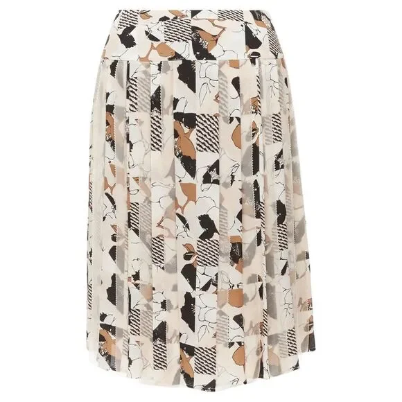 Oscar De La Renta Geometric Floral Skirt