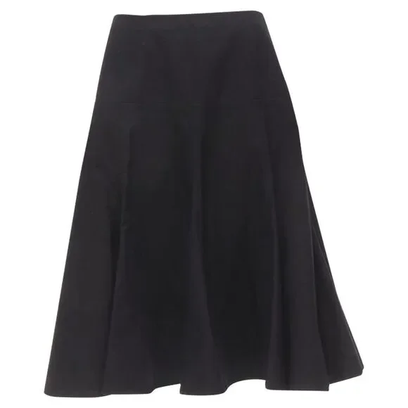 Yohji Yamamoto Heavy Cotton Flared Midi Skirt
