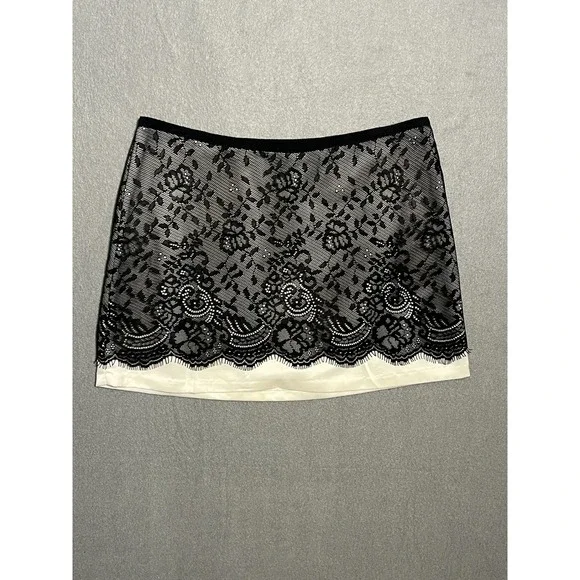 Behnaz Sarafpour‎ for Target Black Lace Overlay Mini Skirt Women's Size 7 Lined