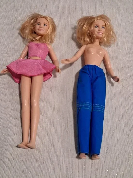Vintage 1987 Mattel Mary Kate & Ashley Olsen Blonde Dolls Twins 10” Tall Nude
