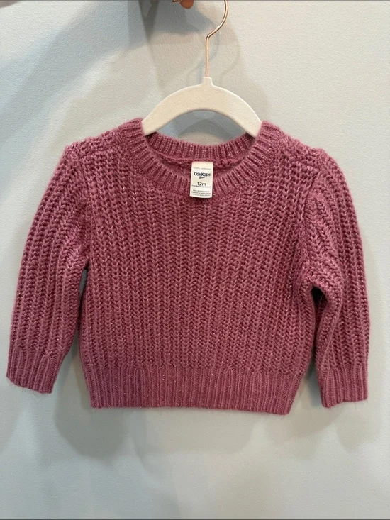 OshKosh B'gosh Dusty Rose Knit Crewneck Sweater