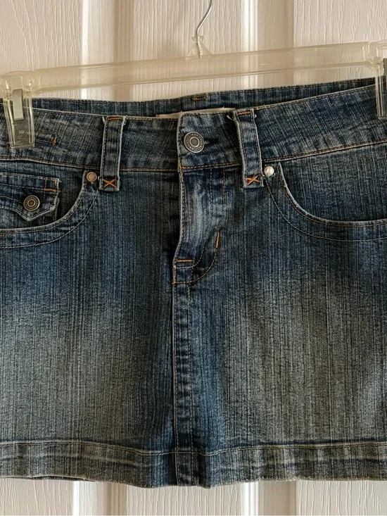 Hydraulic Blue Denim Mini Skirt
