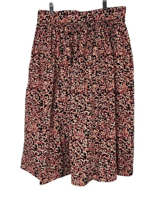 H&M women's Cotton Skirt Size 12 Midi Bohemian Peasant Retro Boho Smart Work