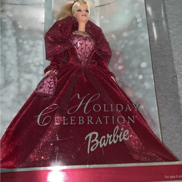 2002  Holiday Celebration Special Edition Barbie Doll in Red Gown