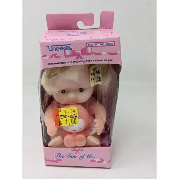 Vintage Uneeda  The Two Of Us Soft Vinyl Doll & Monkey Animal 1994 NEW OLD STOCK