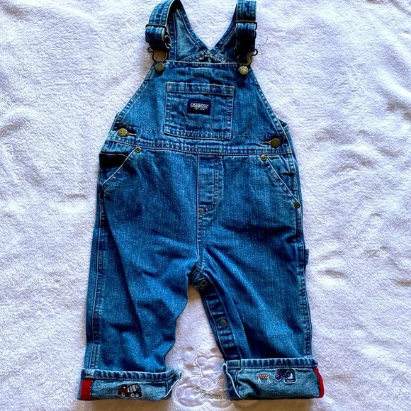 Boys: Vintage Jean Overalls (Builder Theme)- size 12 mos EUC