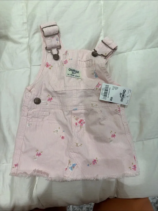 OshKosh B'gosh Light Pink Floral Overall dress