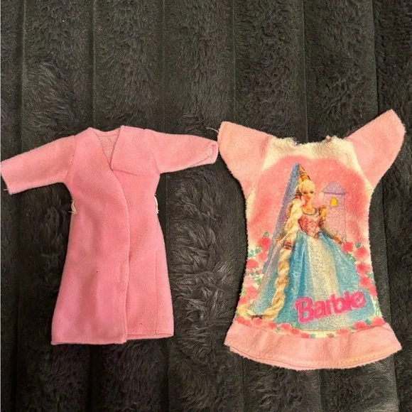Vintage Mattel Barbie Doll Rapunzel Nightgown Barbie Pink 90s & Vintage Robe