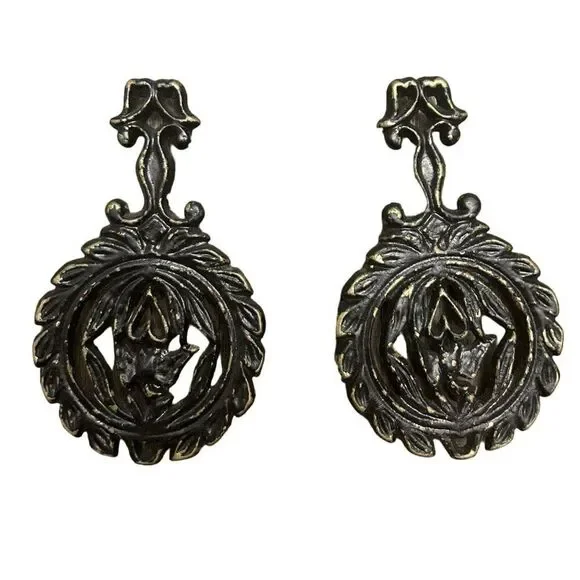 Vintage Ornate Brass Trivets Set Of 2