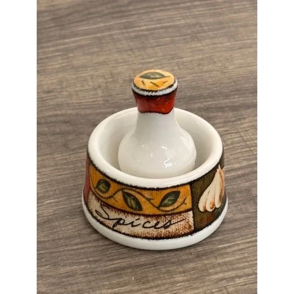 Joie MSC International Ceramic Mini Mortar and Pestle Set Spices Garlic Design