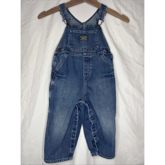 Oshkosh Toddler Boys or‎ Girls Blue Denim Bib Overalls (Size 24 Months)