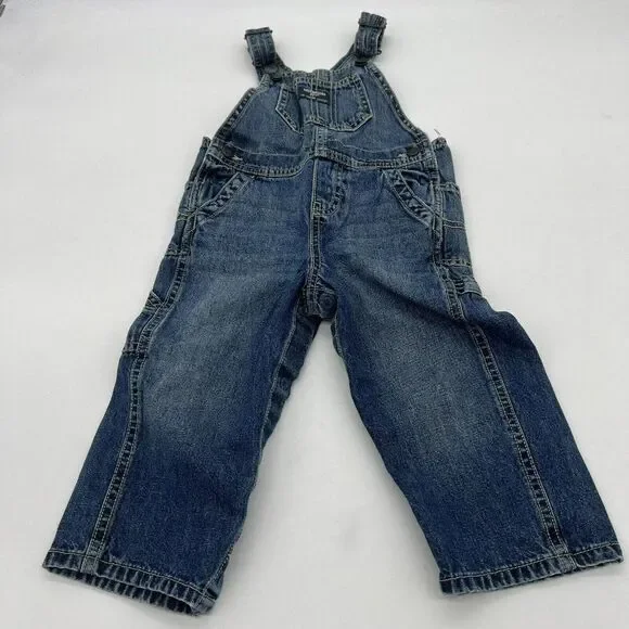 OshKosh B’Gosh Vestbak Vintage Made in USA Baby Denim Overalls Size 24 Months