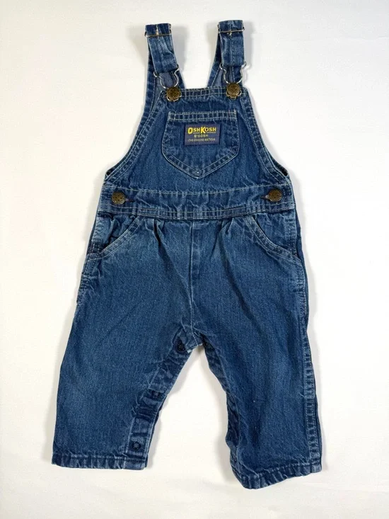 VINTAGE‎ OSHKOSH BGOSH Baby Denim Overalls 6-9M 90s Americana Farmcore Classic