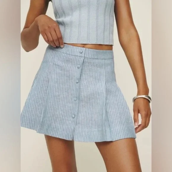 Reformation Mini Linen Skirt Size 0 B2105