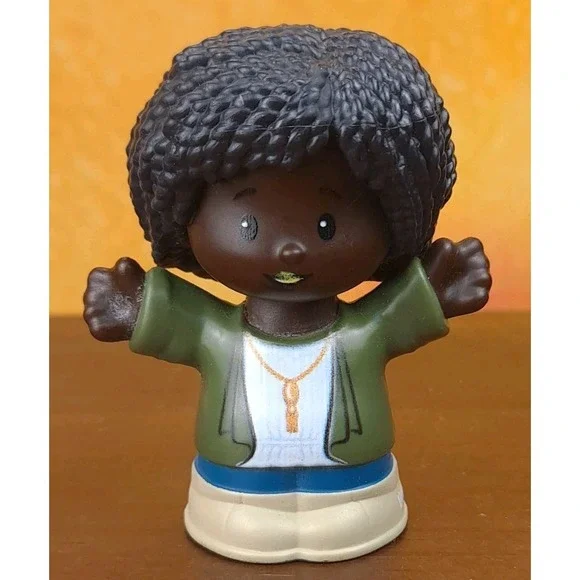 Fisher-Price Little People Mom Girl‎ Dark Skin African American Green Top 2021