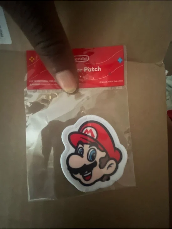 Nintendo Mario Head Embroidered Patch - Red, White, Black