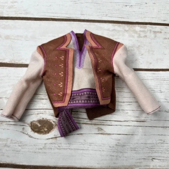 Disney Frozen Kristoff Doll Shirt Brown Purple Vest Detail Small