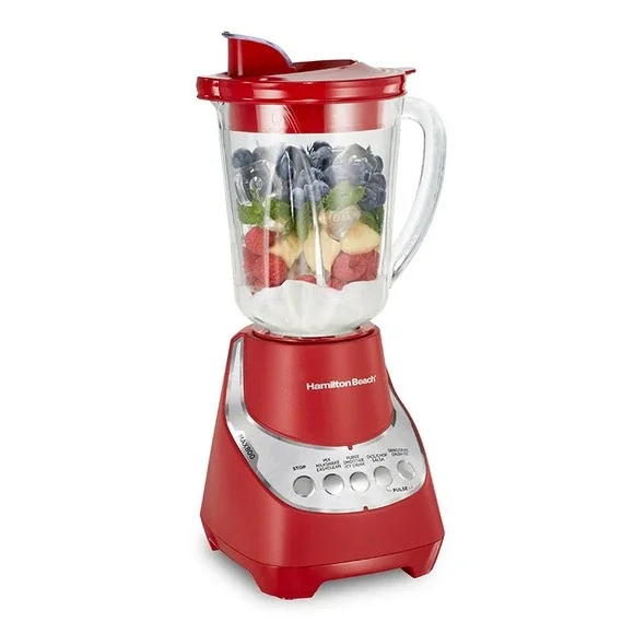 Hamilton Beach Wave-Action Quiet Blender 48oz Red New Open Box 800W Glass Jar