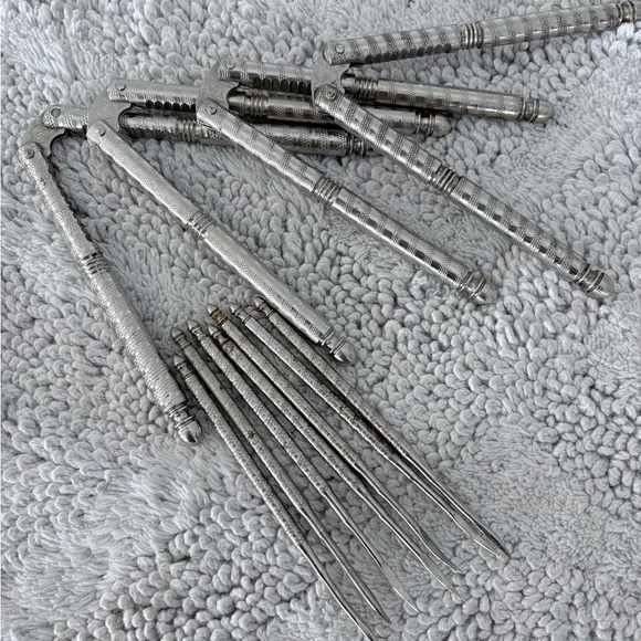 1940s HMQ 4 Nut Crackers 7 Picks Total 11 Henry Marcus Quackenbush Stainless MCM