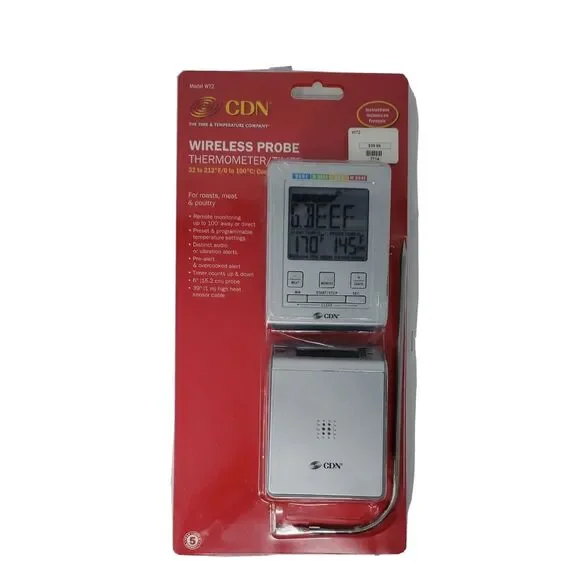 Wireless Probe Thermometer Timer Meat Poultry Roasts NEW Factory Sealed WT2 CDN