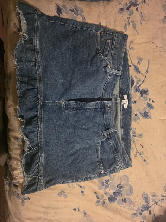 Torrid Blue Denim Mini Skirt with Ruffle Hem