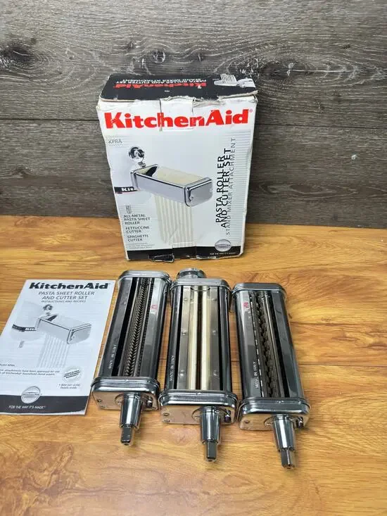 Kitchenaid 3 Piece Pasta Roller and Cutter Attachment KPRA Stand Mixer Italy