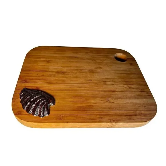Made by Design Bamboo and Poly Flip Cutting Board W Decorative Shell Inlay