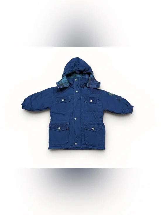 Vintage 90s Oshkosh B’Gosh Blue Winter Parka Coat Boys Size 2T Project Earth