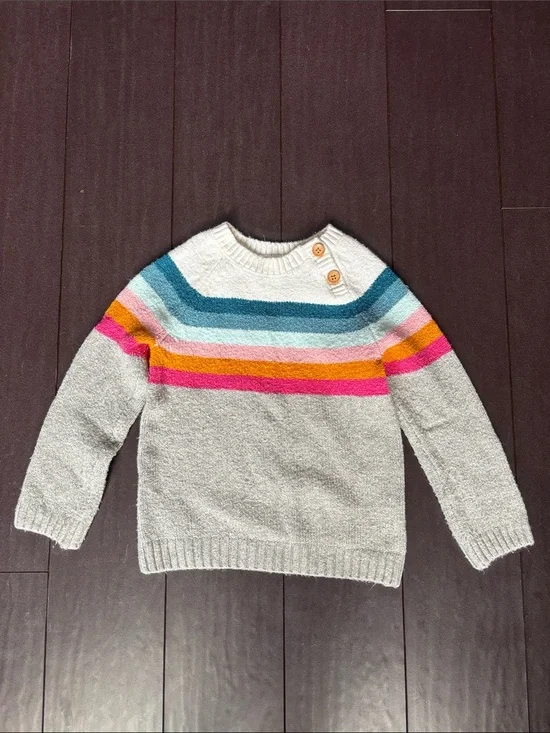 OshKosh B'gosh Cream & Multicolor Striped Crewneck Sweater