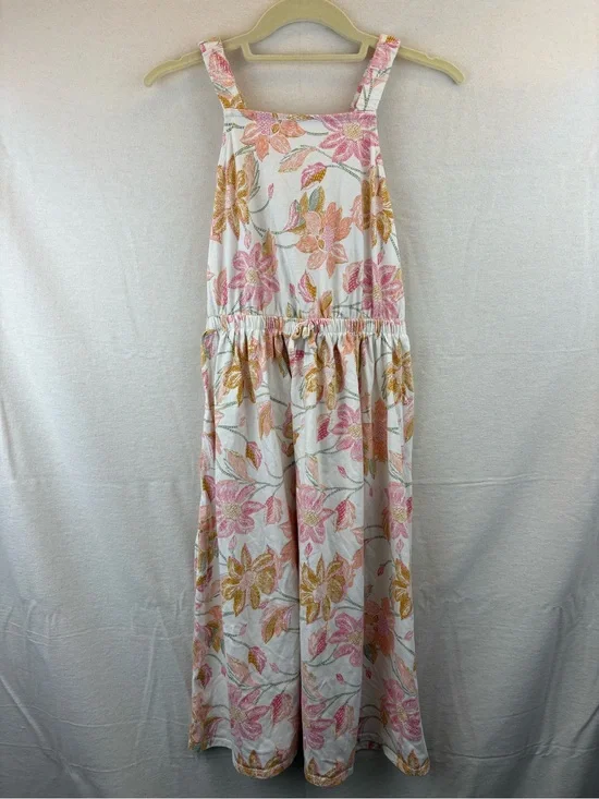 OshKosh B'gosh White Strappy Sundress with Pink Floral Print girls 14.