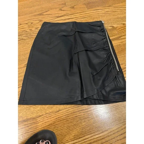 Zara Leather-Look Skirt - S