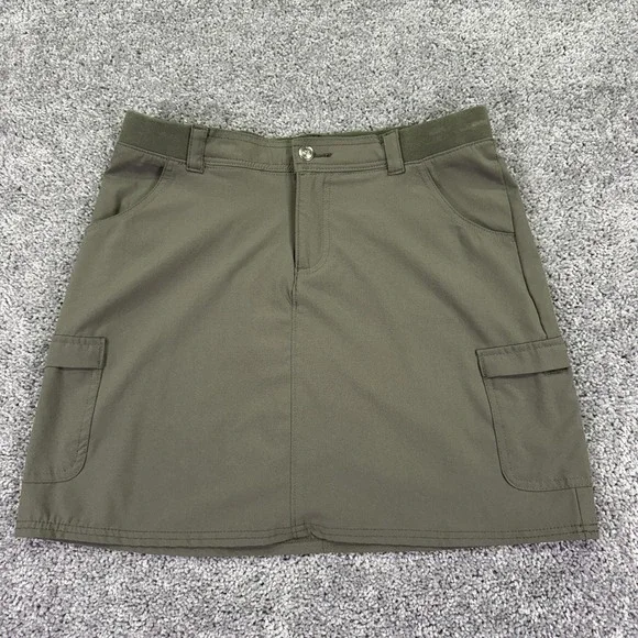 Lee Skirt Womens 8 Green Relaxed Fit Cargo Pockets Stretch Casual Summer Short