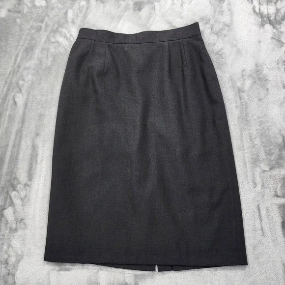 Vintage Sag Harbor Skirt Womens L/14‎ Black Pencil Lined Back Slit Office Preppy