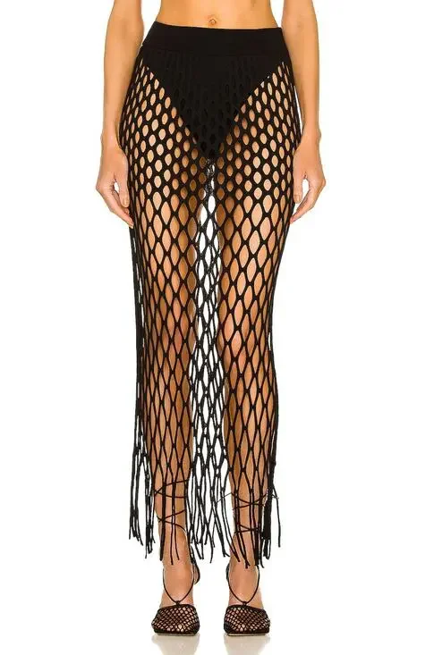 Dion Lee Sheer Black Reef Net Skirt Size XS / S