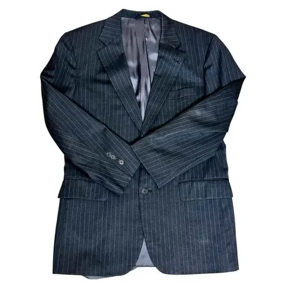 Men’s 40R Brooks Brothers Gray Pinstripe Wool Blazer Jacket 40 Regular