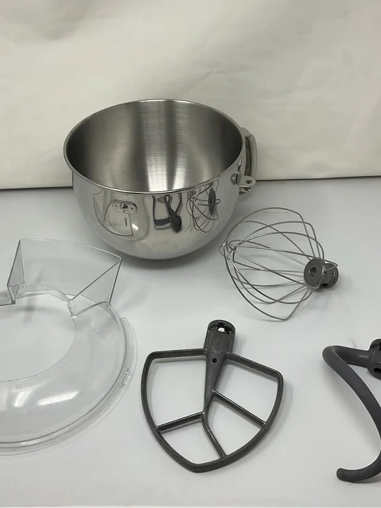 6qt KitchenAid Stainless Steel Mixing Bowl with Attachments - Silver