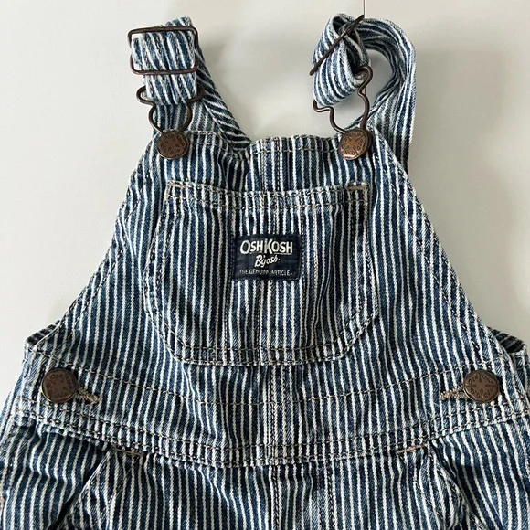 OshKosh B’gosh Pants Overalls Navy and White Stripes 12 Months