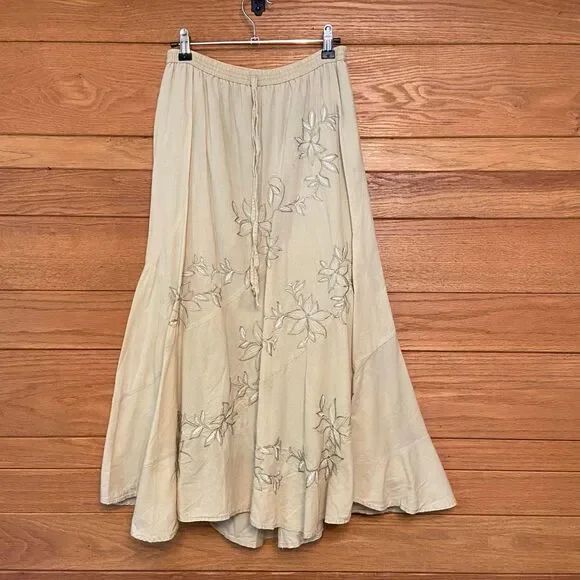 Vintage 90s Metro Wear floral embroidered skirt