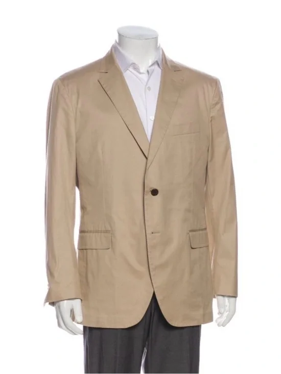 Salvatore Ferragamo Men's Classic Tan Blazer - Single-Breasted, Lightweight