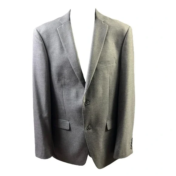 Alfani Sport Coat 38L‎ Grey Slim Fit Single Breasted Notch Lapel Stretch Modern