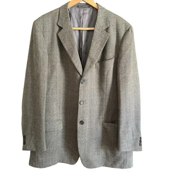 ERMENEGILDO ZEGNA Soft Wool Light brown glen plaid Blazer Sports Coat 54 / 48 R