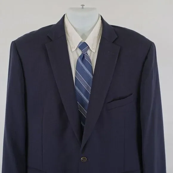Joseph & Feiss Gold Classic Fit Blue Wool Blazer 46R 2 Button Tagged 48R‎
