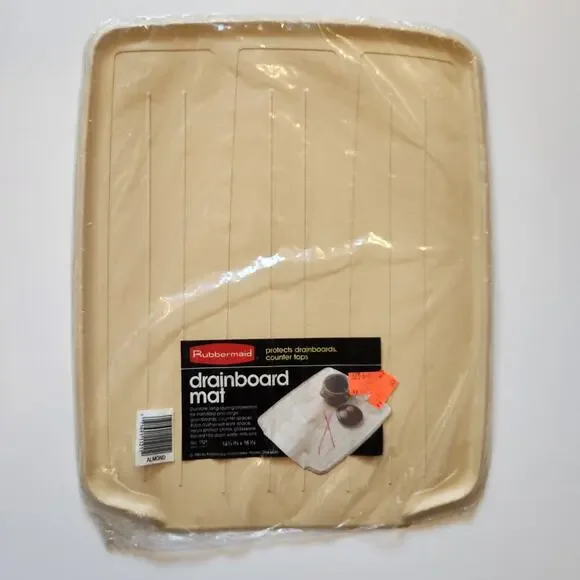 New! VTG 1986 Rubbermaid No. 1121 Almond Drainboard Mat 14.75