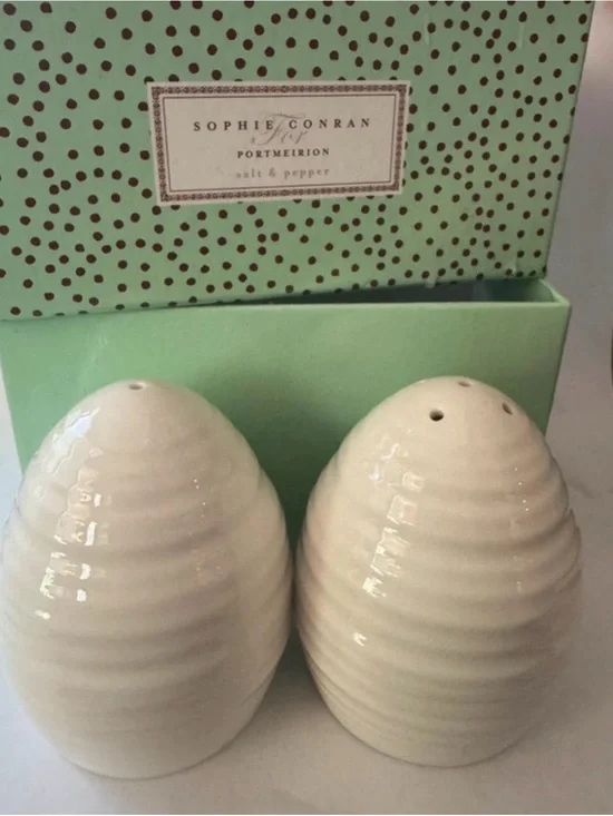 Portmeirion White Salt & Pepper Box by Sophie Conran